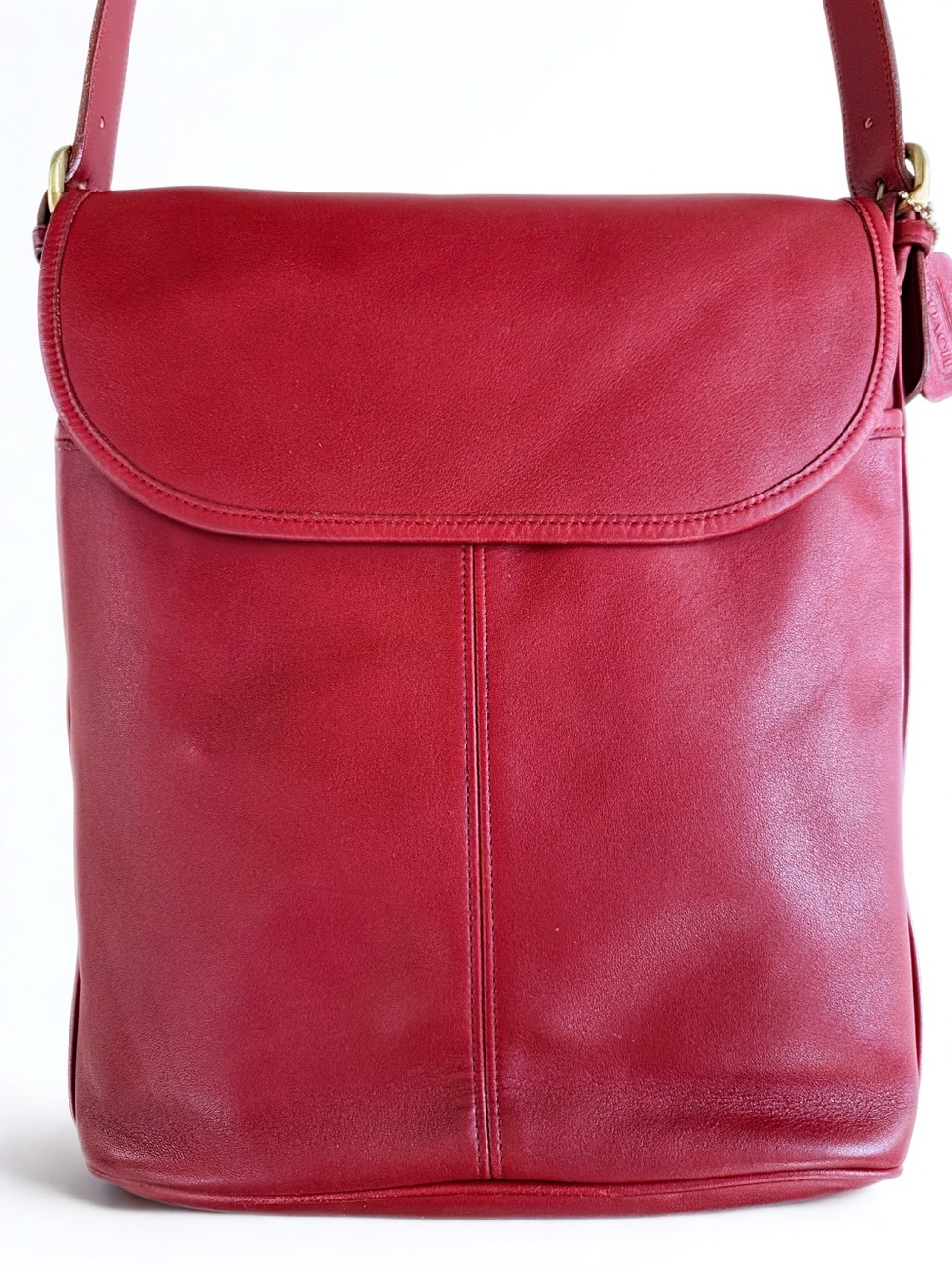 Vintage COACH 1997 Red Leather Whitney Crossbody Bag | Style 4115 - Picture 2 of 9